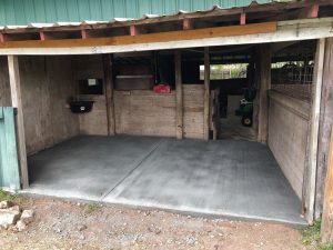 concrete barn floor